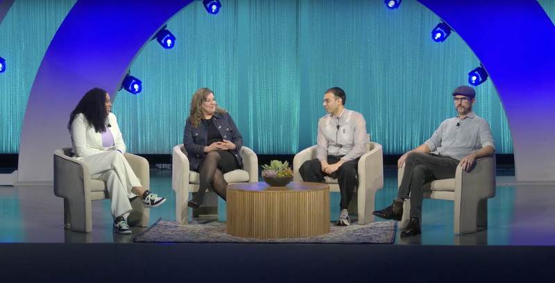 To the Moon to Stay Panel at Dell Technologies 2025: Courtney Hughes, Host and Moderator; Kim Slater, Chief of Staff, MIT Media Lab; Don Haddad, Research Scientist, NASA Ames and MIT Media Lab; Martin Sawtell, XR Lead, Dell Technologies
